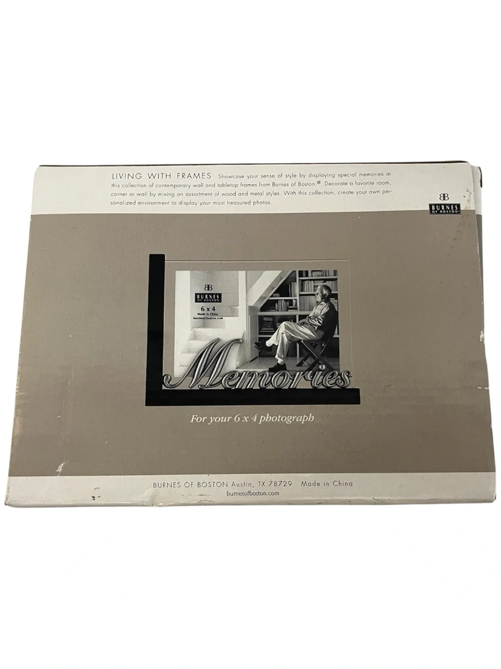 Burnes of Boston Memories Photo Frame 4x6 Silver Script Metal Picture Frame NEW